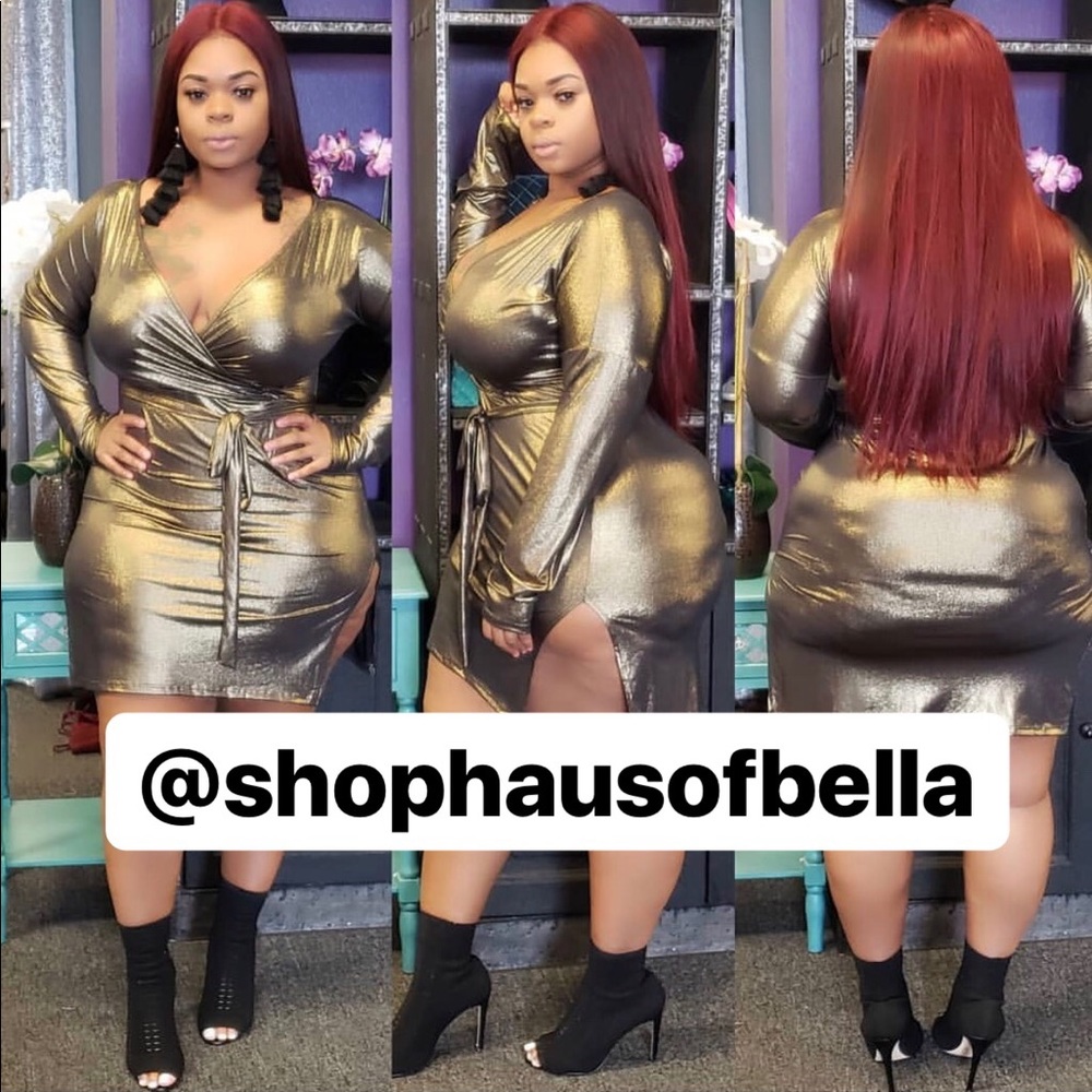 SALE‼️Plus Size Metallic Gold Dress - Picture 1 of 1